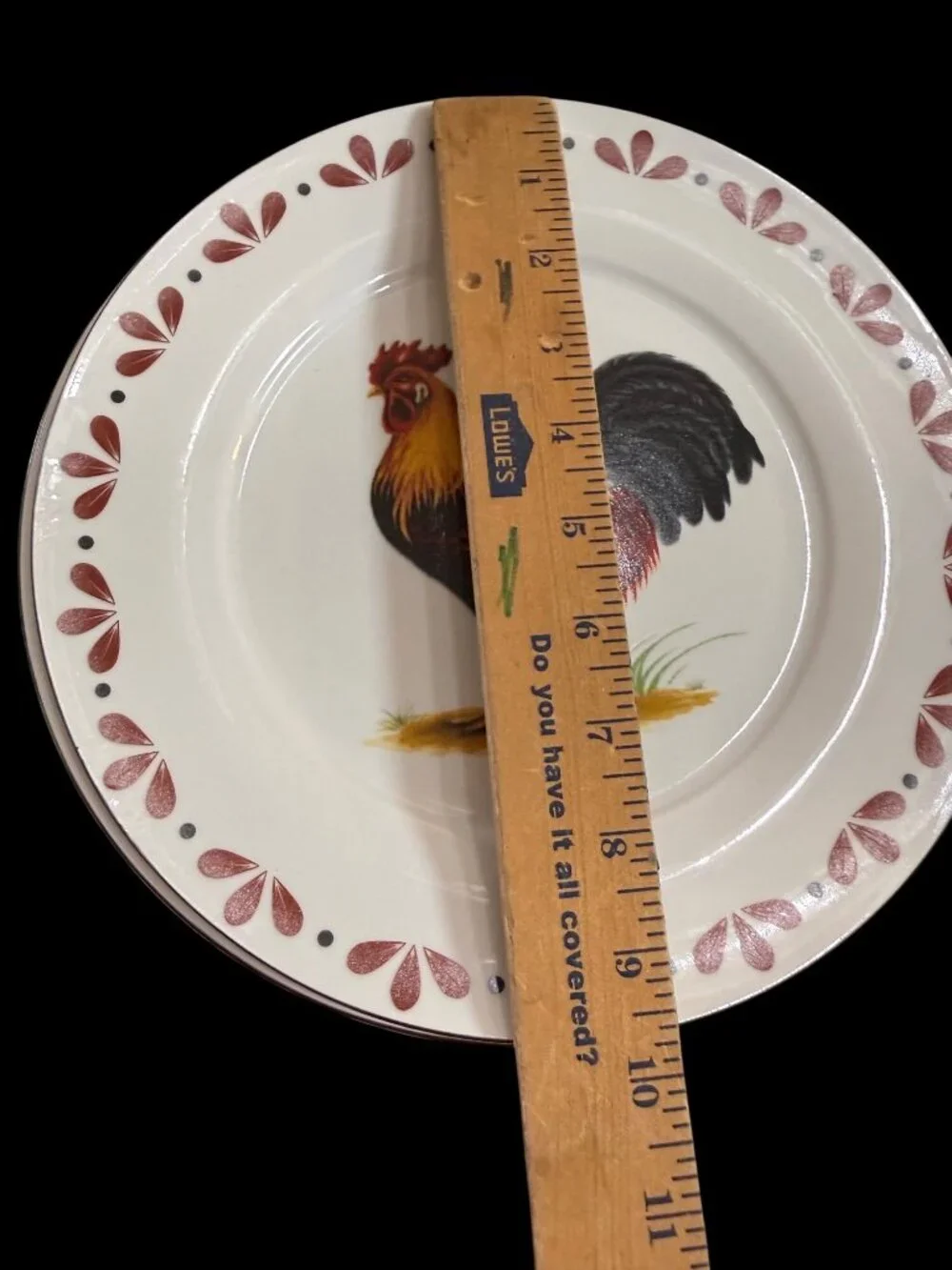 4 Vintage Todays Home Rooster-Ceramic Dinner Plates NOS Rustic Country Farmhouse